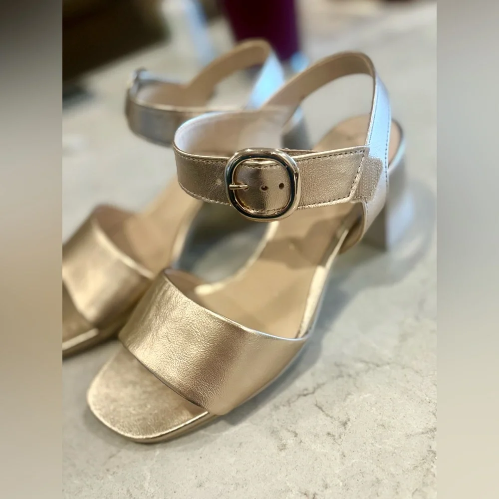 GABOR Gold Heeled Sandals - Picture 9 of 12